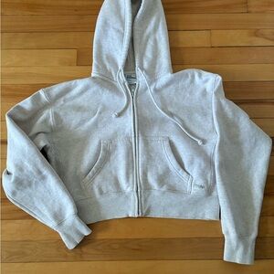 Oatmeal heather Zip-Up Hooded Sweatshirt